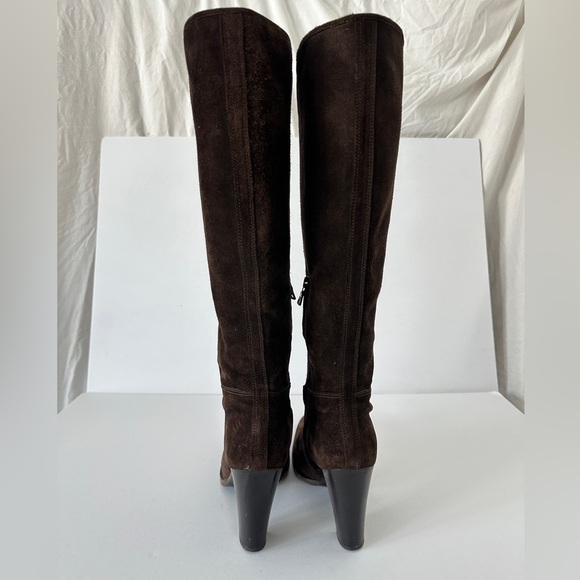 Prada Moro Suede Stretch Knee High Boots Brown 38.5 (US 8.5) Women’s tall boots - Picture 8 of 14